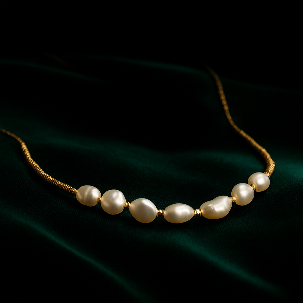Pearl necklace on a dark background