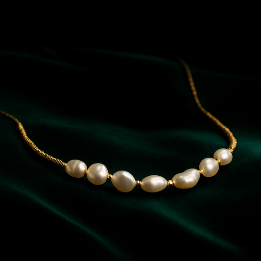 Pearl necklace on a dark background